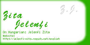 zita jelenfi business card